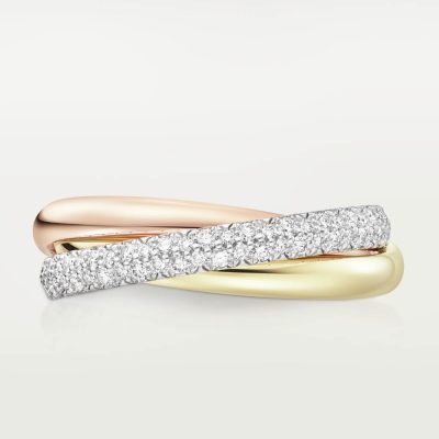 KDY-B4235900三色三环两排石燕尾版戒指