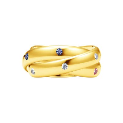 KDY-373949宽4.2mm18钻三环戒指