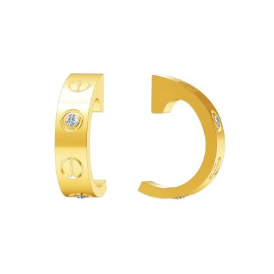 KDY-B159137宽4.3mm螺丝4钻C形耳钉客版