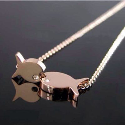 KDY-N29762亲嘴鱼栓链吊坠项链