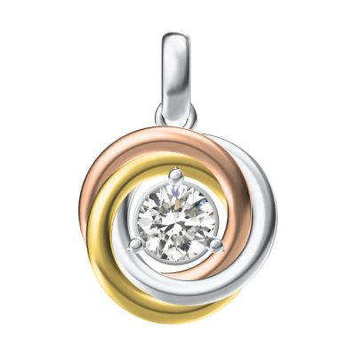 KDY-Z5152582三环分色吊坠0.3ct
