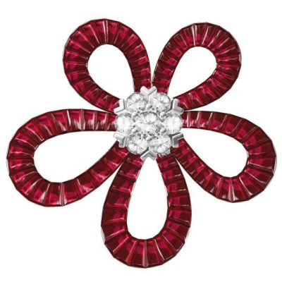 VCA41610051五片花六围一花型吊坠33mm