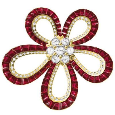 VCA55494340五片花六围一吊坠33mm
