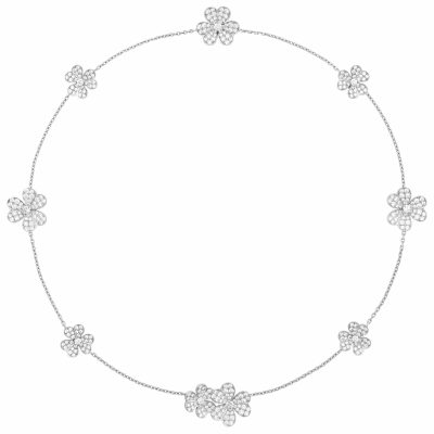 VCA2234803三叶草满钻9花项链（链长420mm）