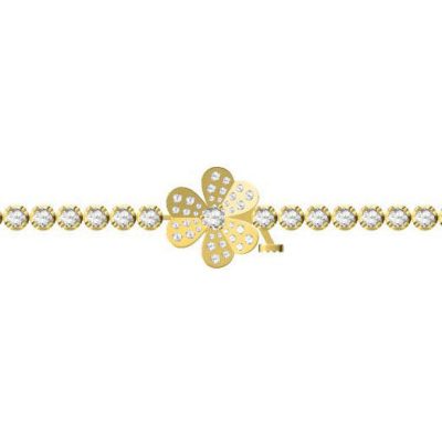VCA11847016三叶草四爪圆形镶口手链（花17.5mm）