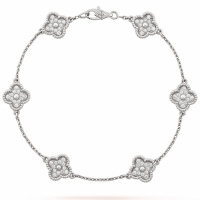 VCARO85700 9.5mm客版小号光珠四叶草6花手链