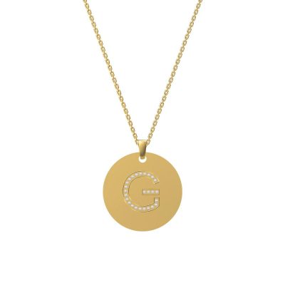 GC-228113 宽25.6mm字母G镶石圆盘吊坠