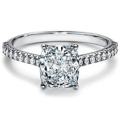 TIF54264964交叉四爪枕形钻戒指