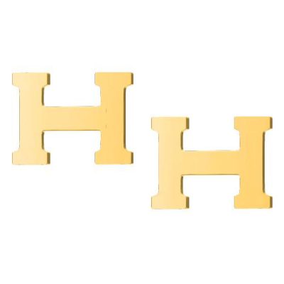 爱H仕-H133872F光金平面字母H耳钉（12.3mm）