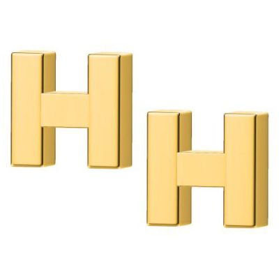 爱H仕-H211541F光金平面立体H耳钉（8mm）