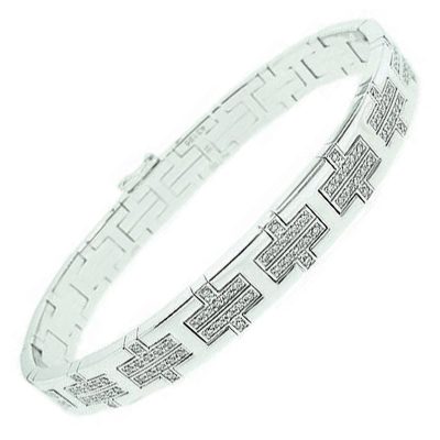 爱H仕-H176223F 7.6mm半钻H手镯（链长15.3cm）
