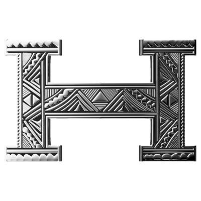 爱H仕-H215175T光金花纹H皮带扣