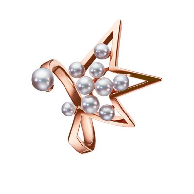 TSQ-570abstract star 断口星星多珍珠光金戒指