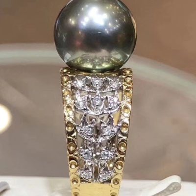 BQLT-JZ563712蜂巢蕾丝网格树叶珍珠（14.2mm）