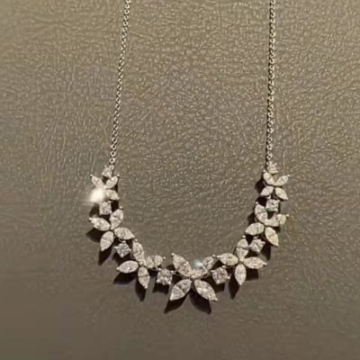 TIF68573598四叶马眼钻花蔟项链