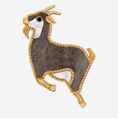 VCA58412珠珠跳跃山羊胸针