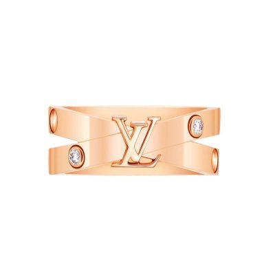 LV-Q9R93H字母logo两钻光金戒