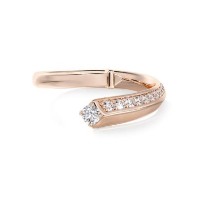 DBES-R5713888尖塔开口扭臂戒指0.3ct