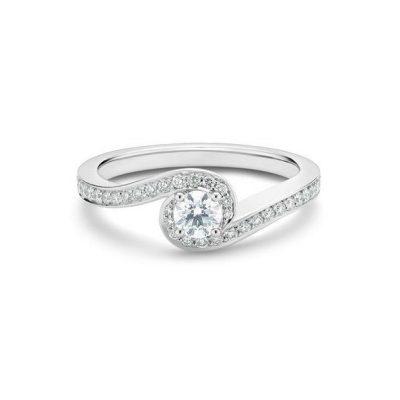 DBES-R102398四爪扭臂戒指钻戒0.3ct10.5#