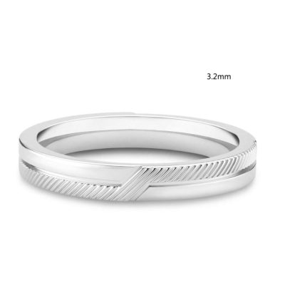 DBES-J1FD23Z00W男戒条纹光金（3.2mm）