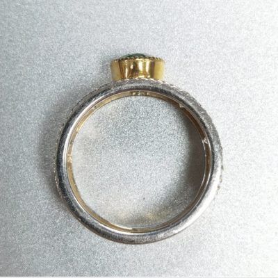 BQLT-RIN418426蛋形绿宝欧式八芒星扭绳臂分色复古戒指 客版