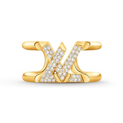 LV-Q9Q35F字母logo镂空宽臂开口戒指