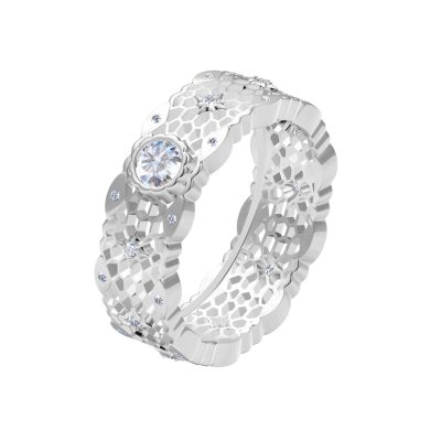 BQLT-RIN884212包镶混身中间蜂巢间隔钻戒指主石0.2CT