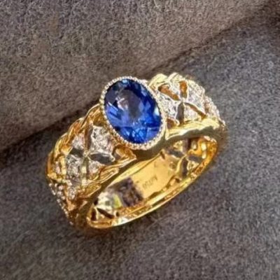 BQLT-RIN855262包镶蕾丝彩宝主石4.3x5.3x3.1MM15#