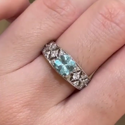 BQLT-RIN45665四角花形戒指主石5.11x5.07x2.9mm13#