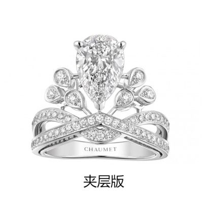 SM-082694梨形水滴皇冠戒指夹层