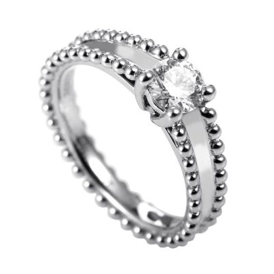 VCARG29500单头钻珠珠臂戒51#交叉四爪0.5ct