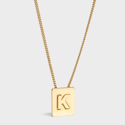 CL-487524 13x12MM方框字母字母K吊坠