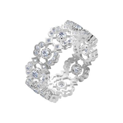 BQLT-JZ548224 7.5mm花边围石戒指、水波边