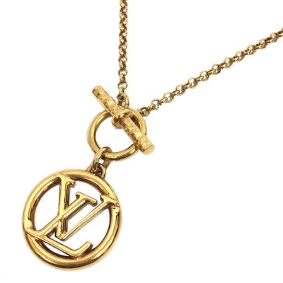 LV-M00598光金Q形LV圆环LOGO项链