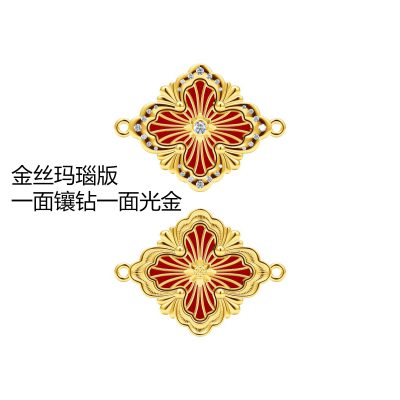 BQLT-BRC562436金丝玛瑙版一面镶钻一面光金欧式四叶草手链