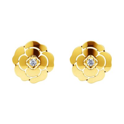 XNE-WQ48123 15mm波身茶花耳钉耳环
