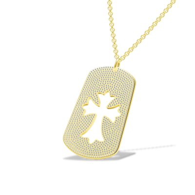 KLX-XL57026804梯方形吊牌满钻镂空十字架吊坠