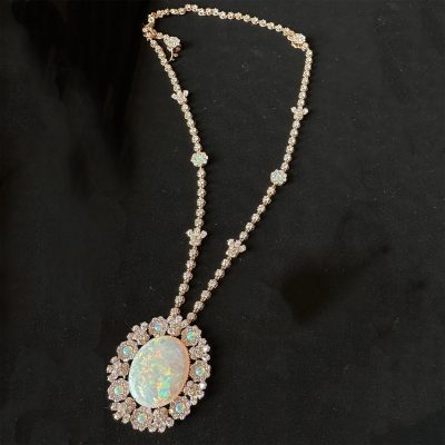 DIOR-83789蛋形欧泊异形钻围石豪华项链