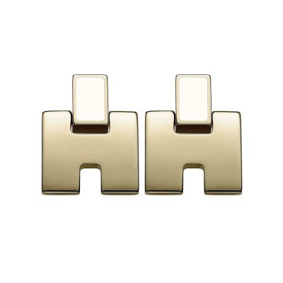 爱H仕-H616201FE 7mm字母光金H耳钉（客版）