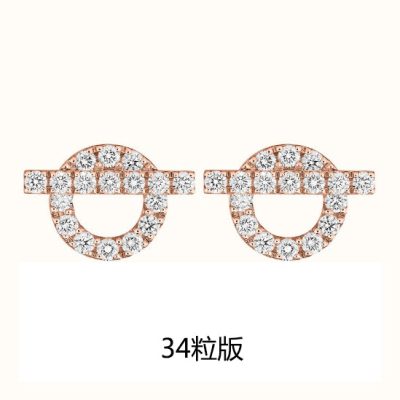 爱H仕-H246332B客版满钻Q字耳钉