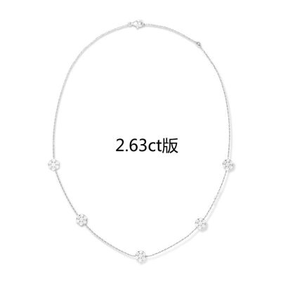 VCARA47800宽8mm六围一5花小号项链