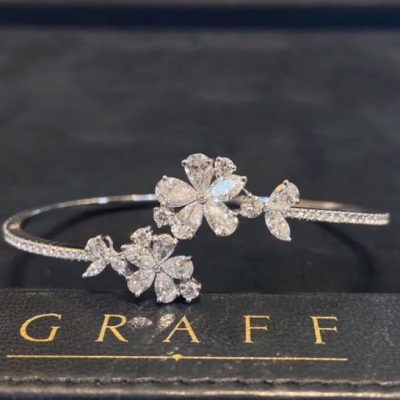 GLF-RGB1226梅花马眼水滴钻开口双头手镯