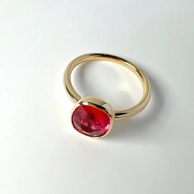 BMLD-PAB11056包镶枕形彩宝糖果石中号光金线臂戒指