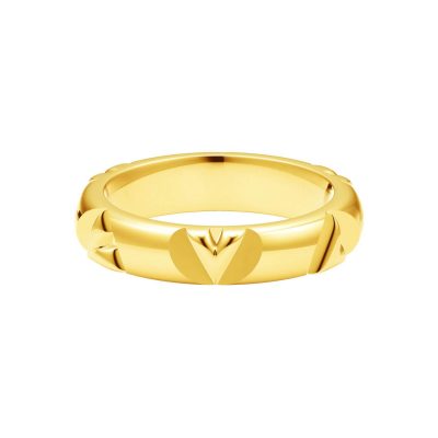LV-Q9O62B宽4.5mm光金字母V戒指